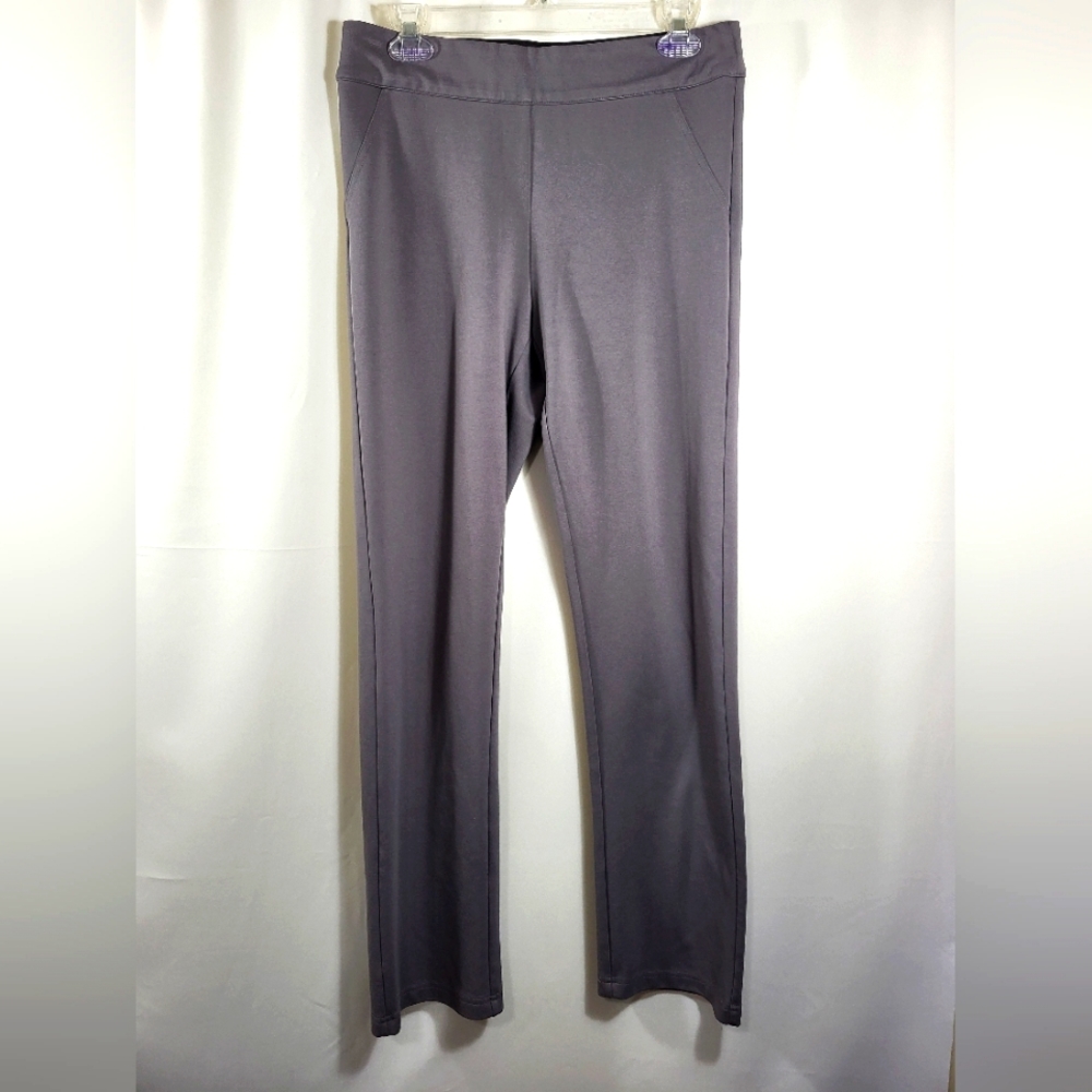 Emaline gray stretch pull on pants   women's 8   #1621